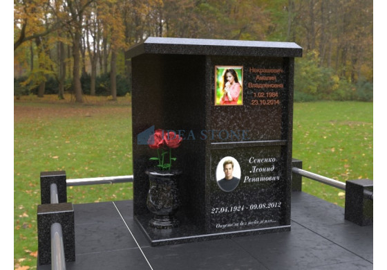 Двухъячеечный колумбарий с местом под вазу ДКВ-220